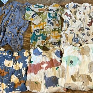 Bundle of 6 carters footie pajamas